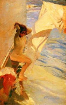 impressionistic Canvas - Antes Del Bano painter Joaquin Sorolla Impressionistic nude